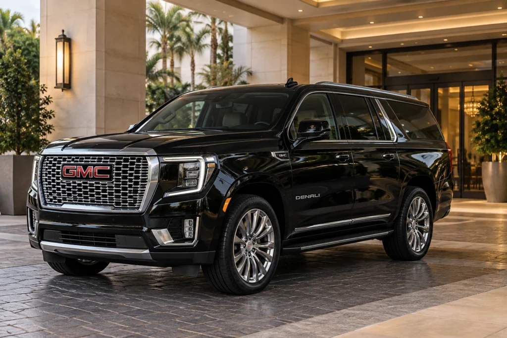 Black GMC Yukon XL Denali luxury SUV — HILUX Transportation fleet illustration